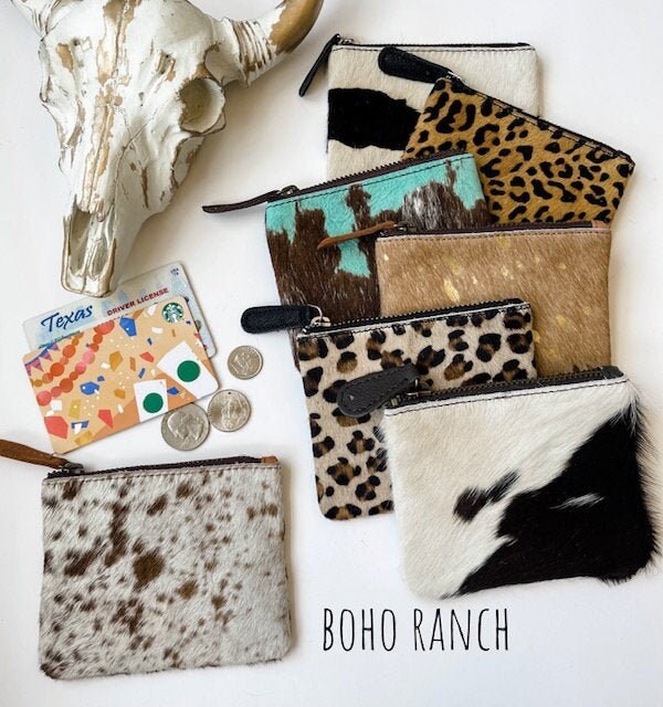 100 % Genuine hair on Cowhide Change Coin Pouch | Credit Card cash Pouch Bag Holder - great gift idea | Gifts For Her | FREE SHIPPING