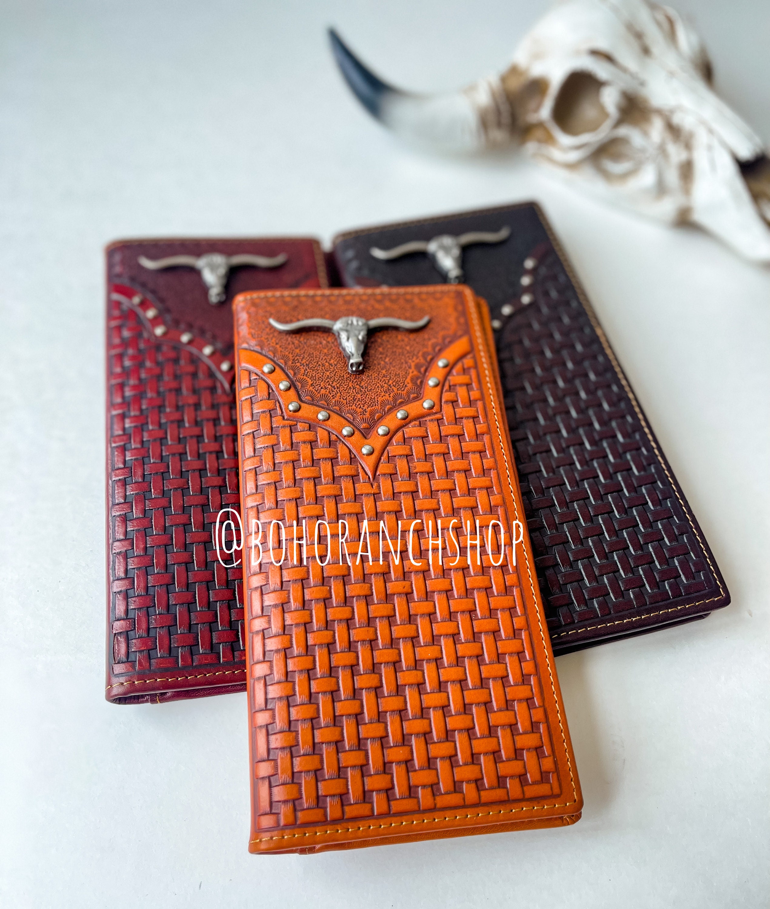 Portafoglio Uomo Western Bifold Portafoglio Uomo Bifold Texas Western Mimetico Nero - Con Taschino Per Assegni, Stile Western Portafoglio Bifold Mimetico Nero - Foto 5