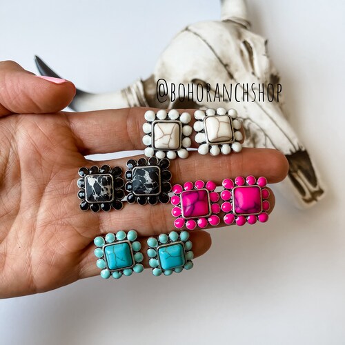 3 Pair Western Southwestern Jewelry Set Earring Earrings Studs Etsy