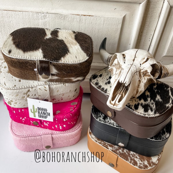 Cowhide Jewelry Box Etsy