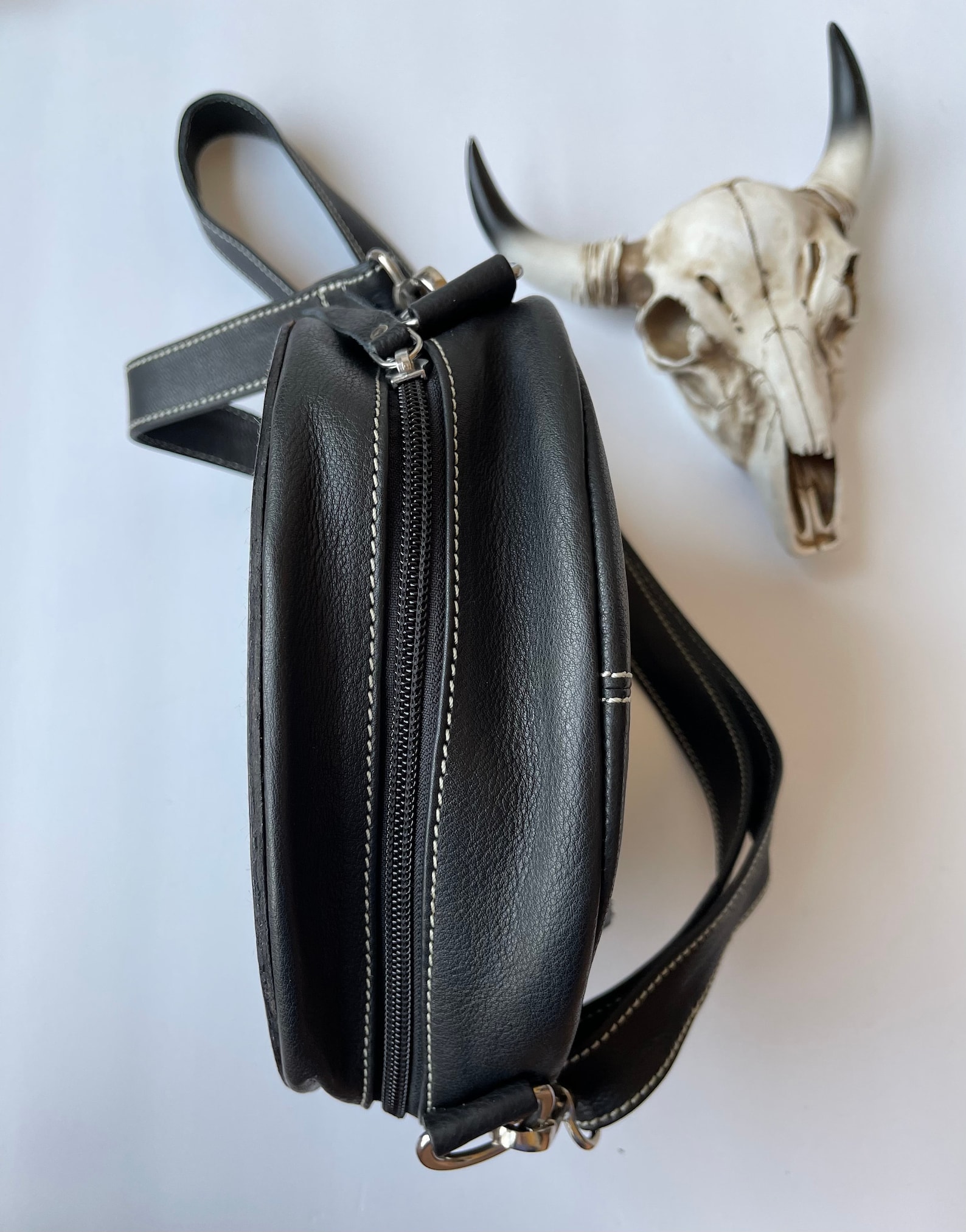 ROUND LEATHER CROSSBODY Western Tooled Leather Round Cowhide Crossbody