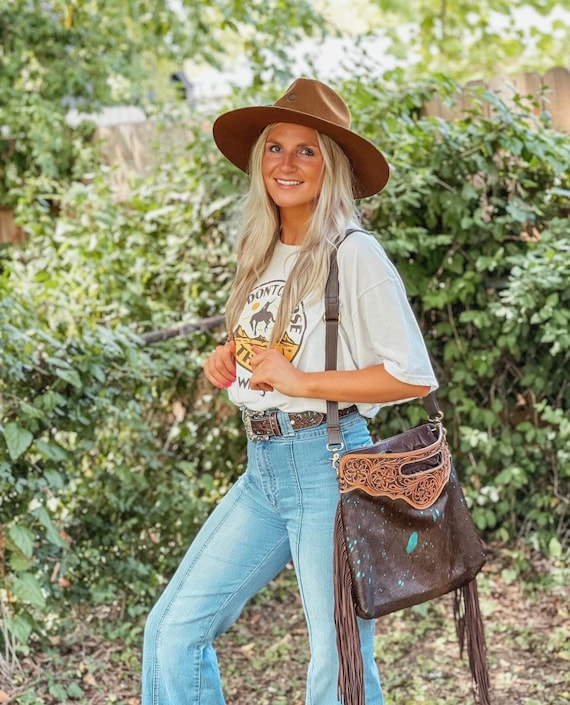 Texas West Women's Indian Head Cowgirl Crossbody Messenger Purse Bag