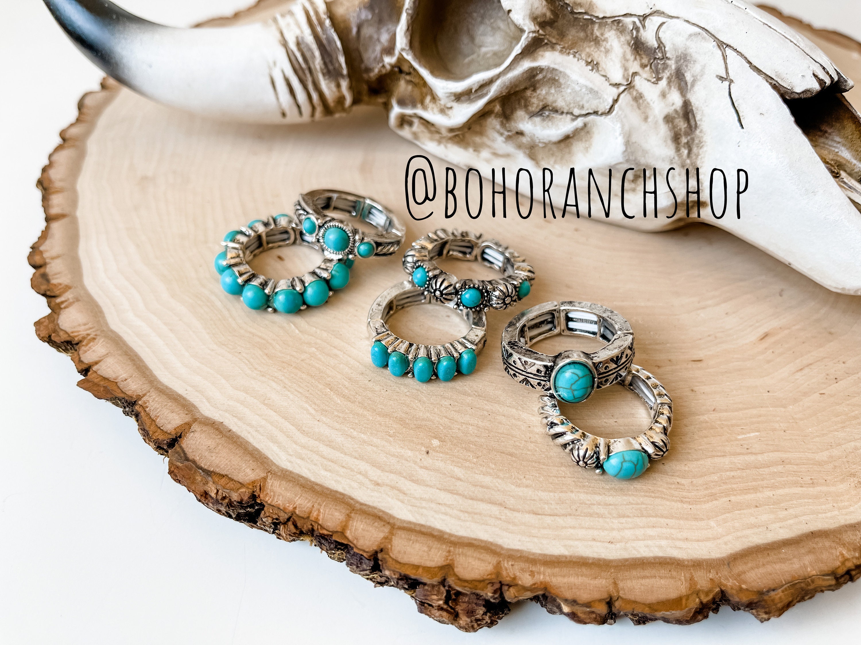 Western Turquoise colored stone stretch adjustable  Ring | gift idea | anilo | accessories | jewelry | FREE SHIPPING