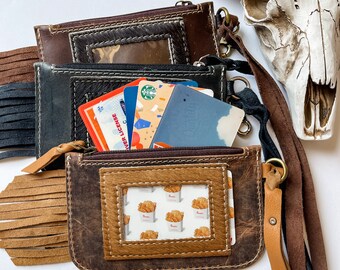 KENZIE KEYCHAIN WALLET | Genuine hair on Cowhide Credit Card Holder Change Coin Pouch cash| gift idea | Gifts For Her Him