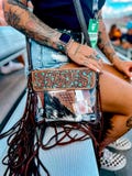 ALYSSA CLEAR TOOLED leather purse | western concert bag stadium bag, punchy transparent crossbody game day vinyl festival