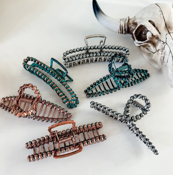 METAL BANANA HAIR claw clip -  Western Hair Clip Claw
