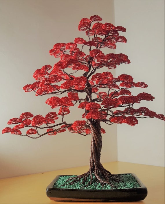 Wonderful Red Leaves Bonsai Tree / Personalized Gift / | Etsy
