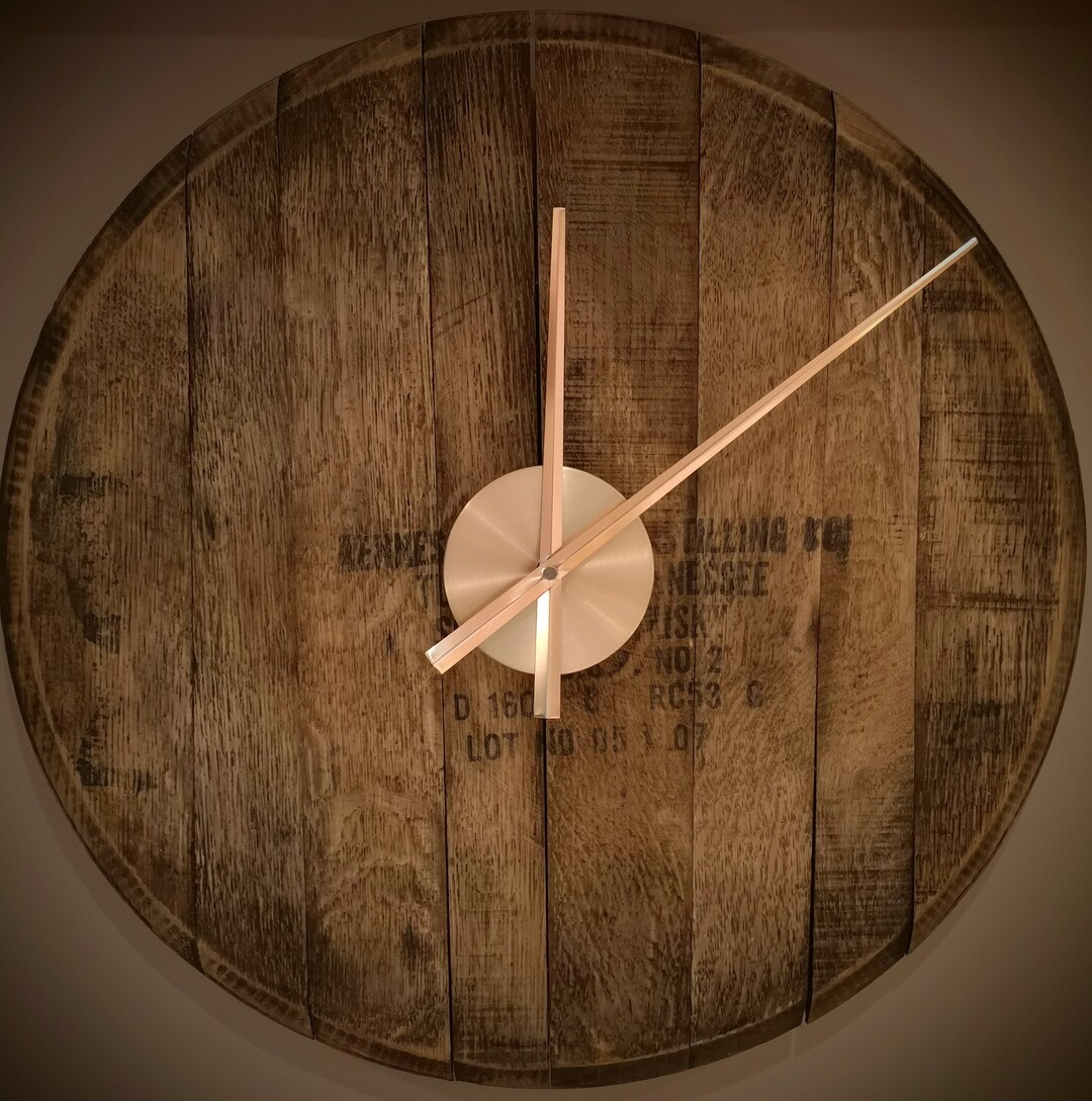 Oak Barrel Lid Clock Etsy