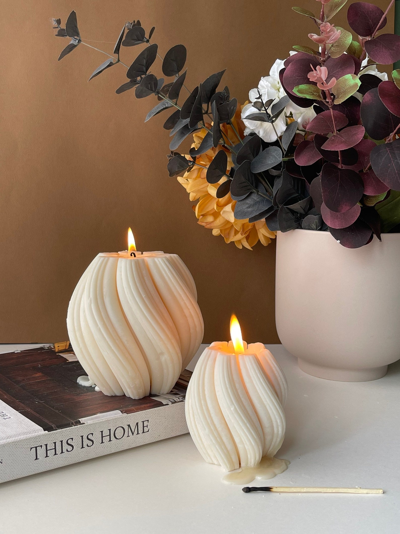 Twisted Decorative Candle Candle Set Unique Shaped Candle Etsy UK