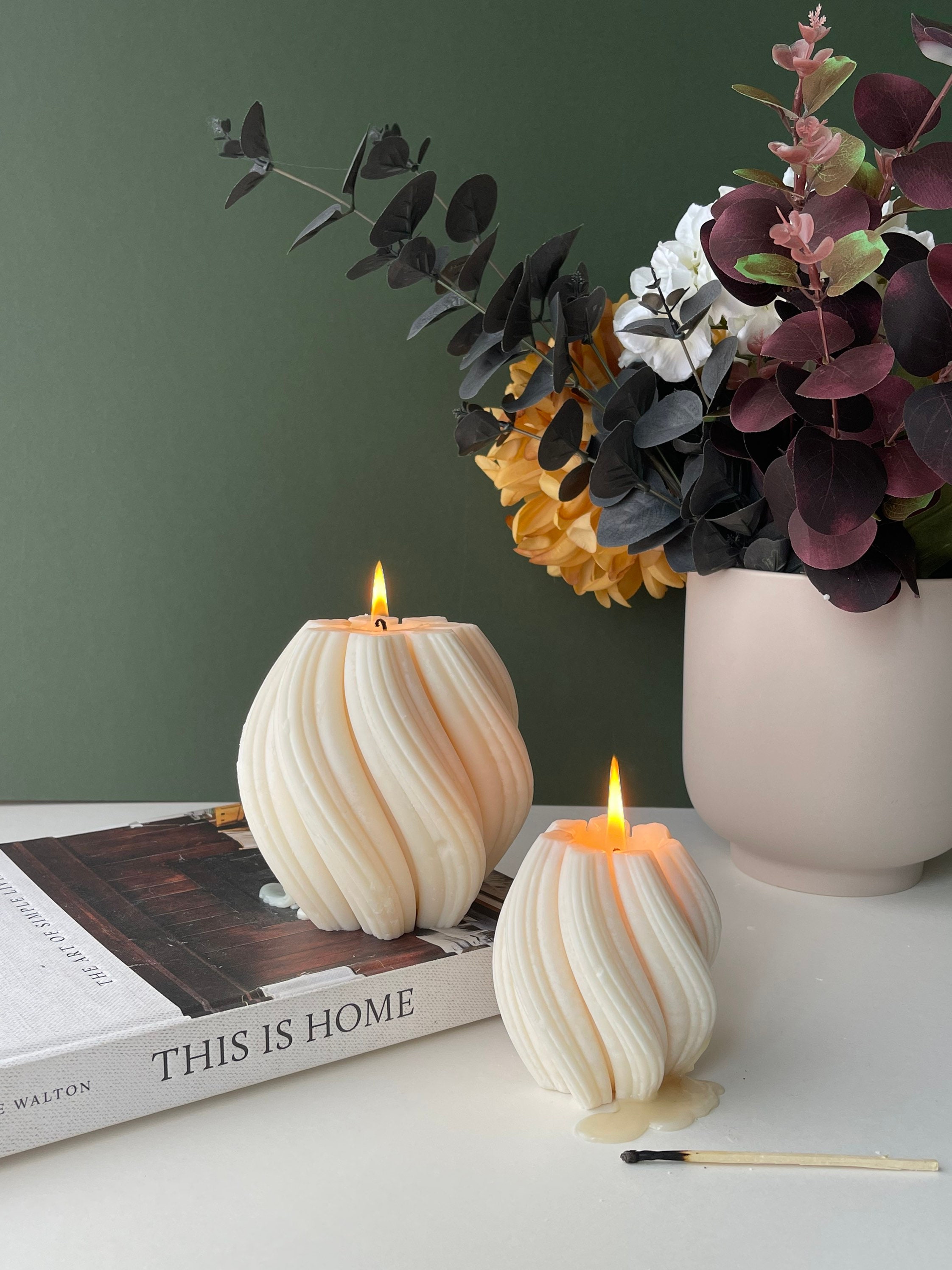 Twisted Decorative Candle Candle Set Unique Shaped Candle Etsy UK