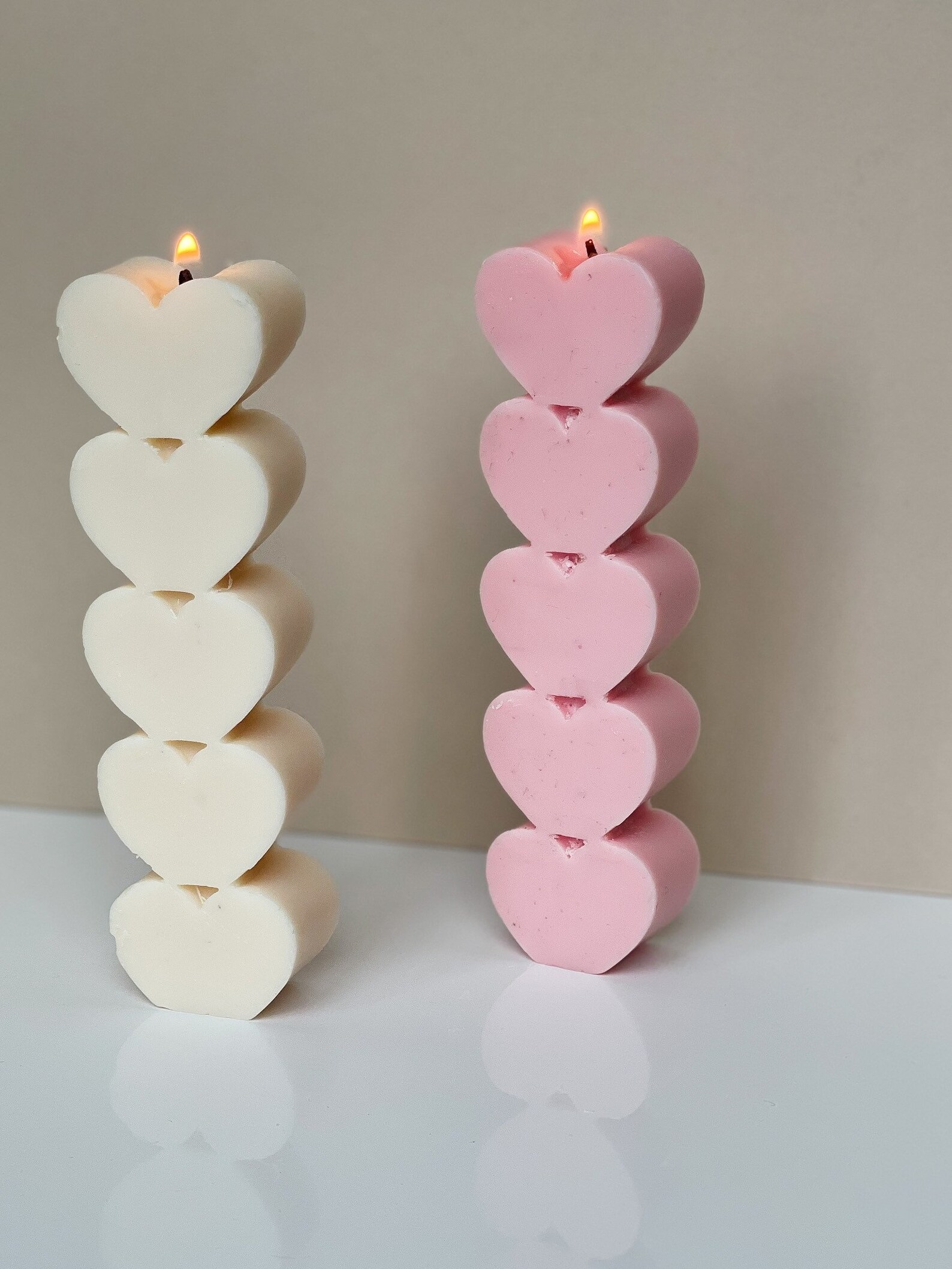 Heart Shaped Candle Love Valentine Heart Candle Etsy