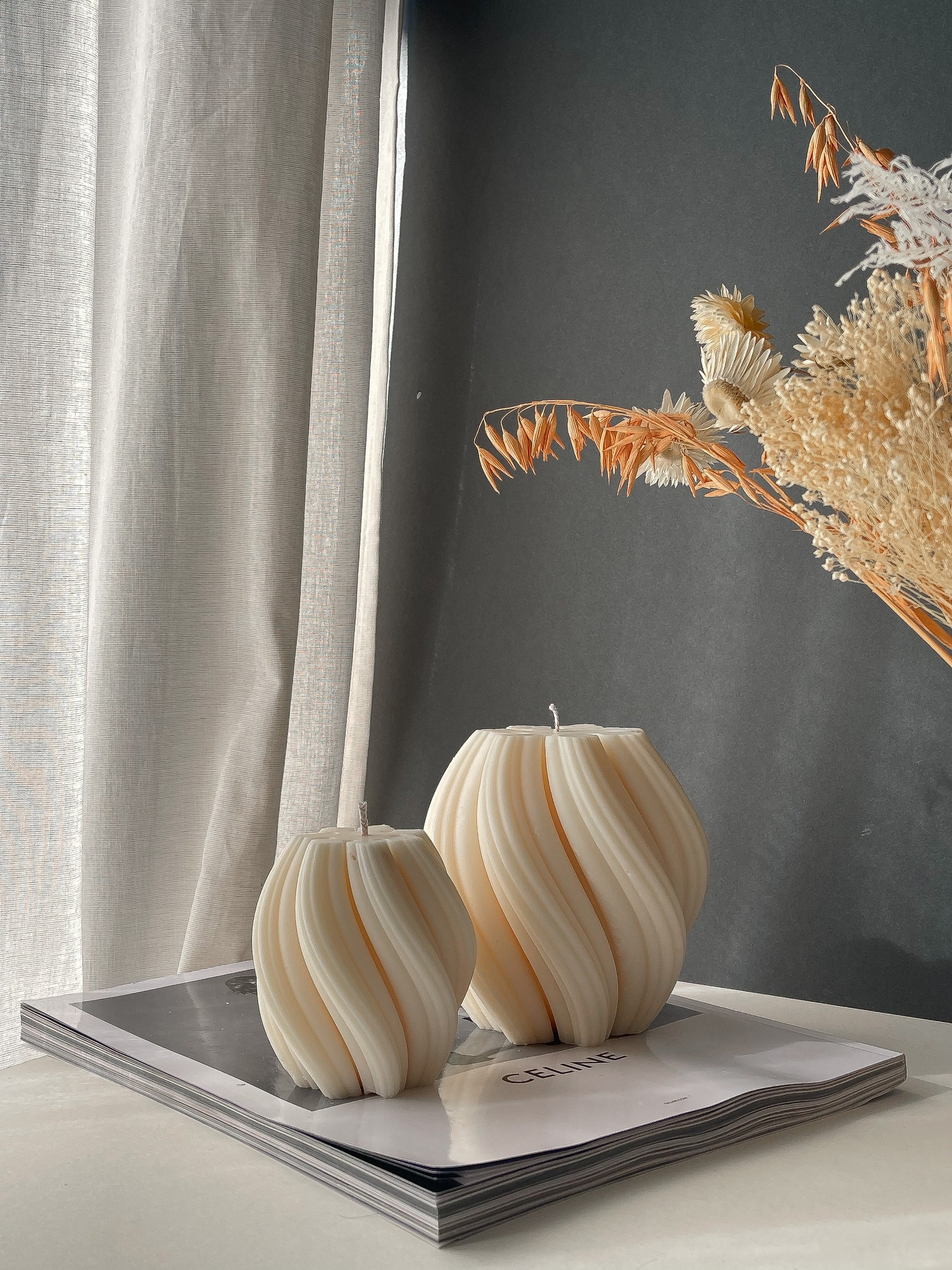 Twisted Decorative Candle Candle Set Unique Shaped Candle Etsy UK