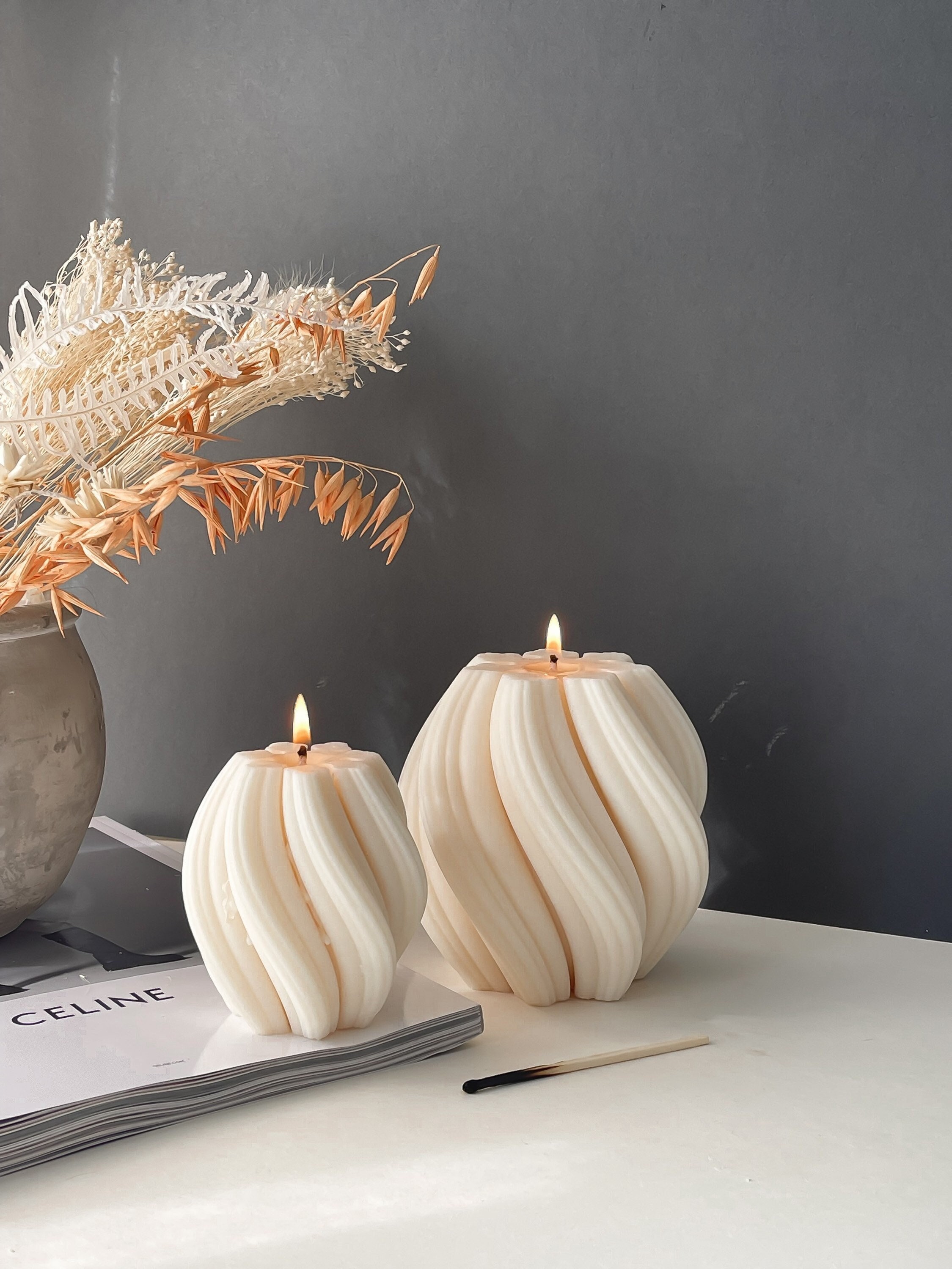 Twisted Decorative Candle Candle Set Unique Shaped Candle Etsy UK