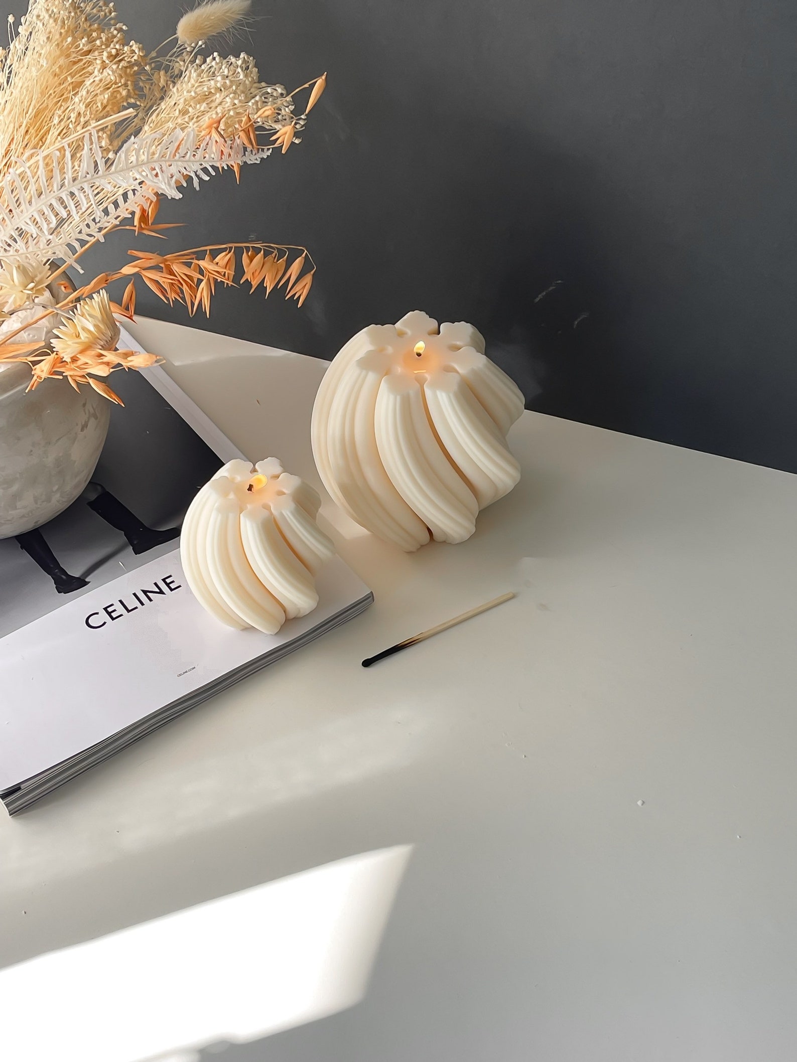 Twisted Decorative Candle Candle Set Unique Shaped Candle Etsy UK