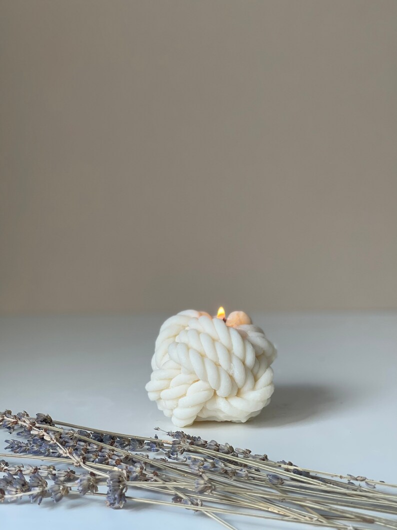 Large Knot Candle Rope Ball Tied up Yarn twisted Candle Etsy