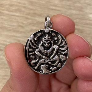 Lord Nrsimhadev Sterling Silver Pendant - 1.1 Inches (2.8 cm)