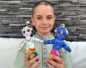 Muñecas blandas Krishna Balaram, regalo hindú vaishnav, juego de 2