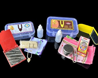 Set de viaje Vaishnava Tilak: Kit para puja de Krishna con sello y espejo