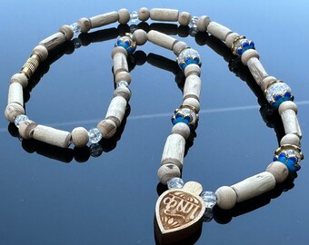 Tulsi Necklace with Crystal Beads - 17 inches (43 cm)
