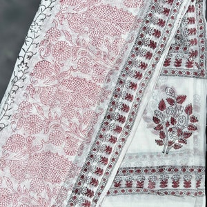 Harinam Chadar - with Maha Mantra in Sanskrit and Vrindavan Peacocks - Cotton - 90 inches by 43 inches (230 cm x 110 cm)