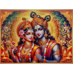 Radha Krishna 5D Lenticular Poster - 15.5x11.5 inches (39.5x29.5cm)