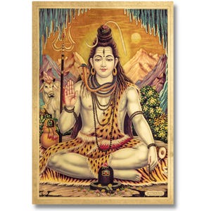 Shiva Golden Foil Print, Framed or Unframed, Choose Size