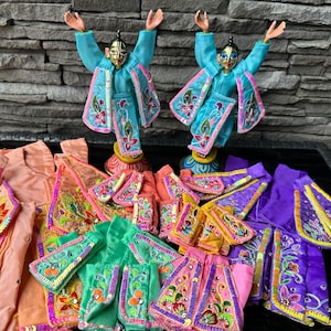 Gaura Nitai Deity Dress with Embroidery, Stones and Sequins - Choose Size and Color