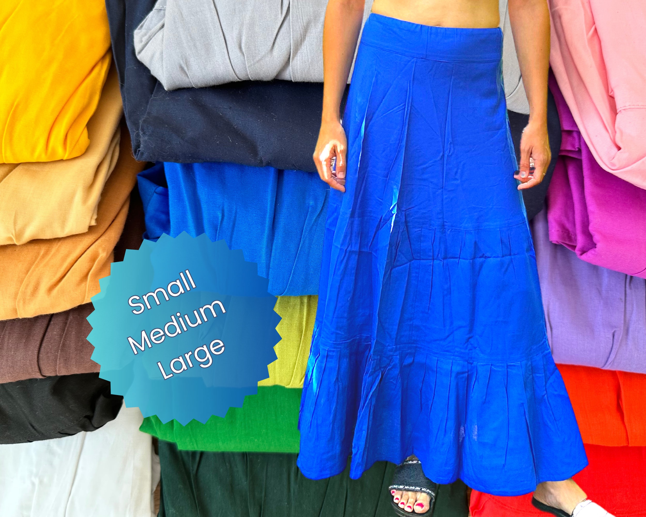 Cotton Blended Shape Wear Saree Petticoat Women Bottom Wear Long Skirts  Blue