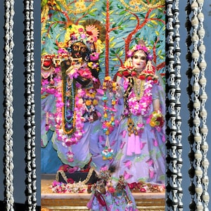Maha Prasad-tulsi-malaketting, 925 zilver, aangeboden aan Radha Shyamasundar bij ISKCON Vrindavan - neutraal, zwart, bruin - klein, medium, dik