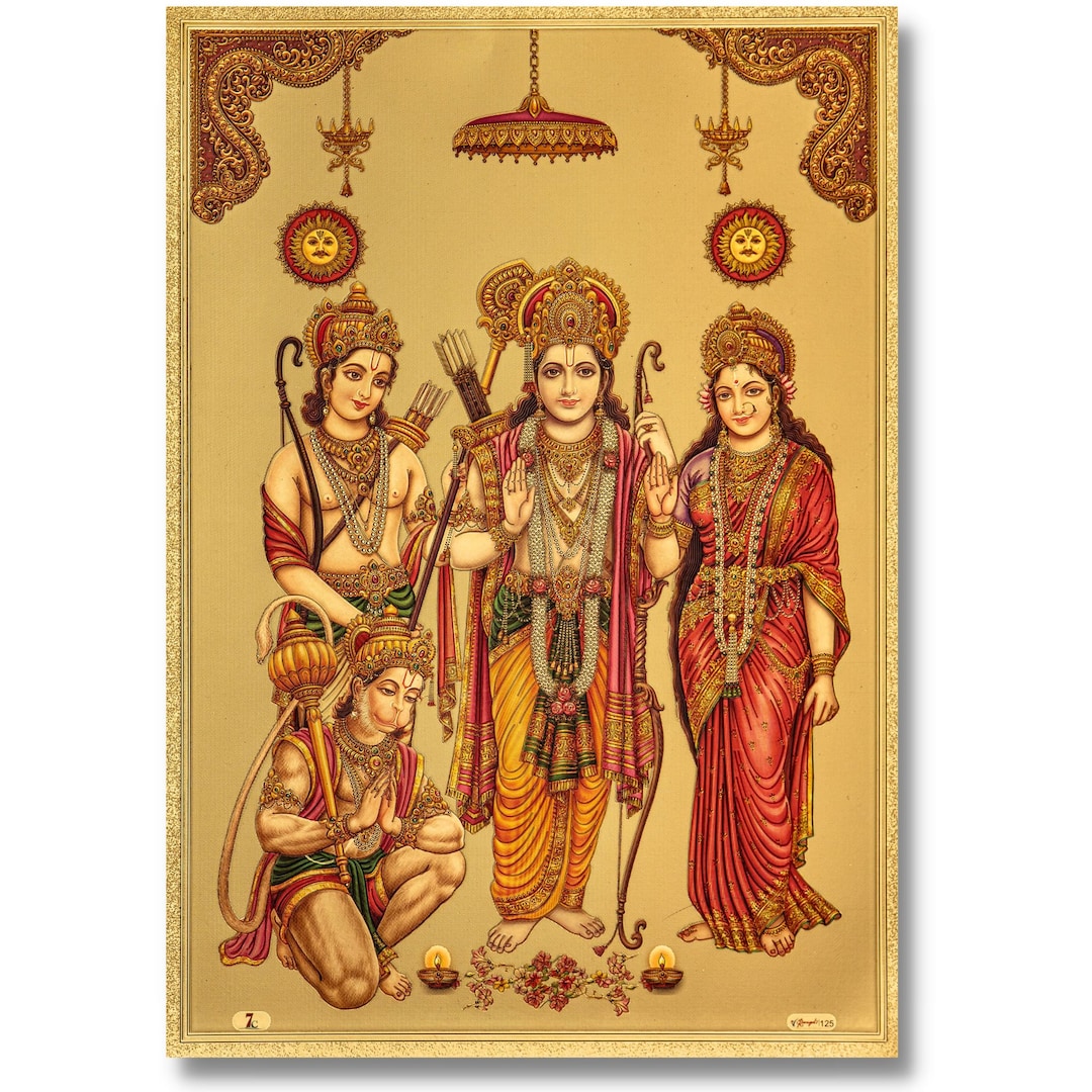 Darbar Ragam Ram Darbar Golden Foil Print, Framed or Unframed - Etsy