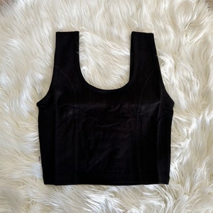 Sleeveless Black Cotton Choli - Large
