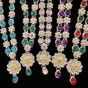 Necklace for Radha Krishna, Laddu Gopal, Gaura Nitai, Murti Decoration, Jewelry for Hindu Deities, Mukut, 5.9 inches (15 cm)