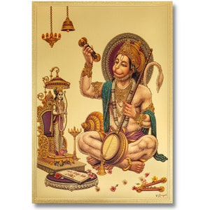 Hanuman Golden Foil Print, Framed or Unframed
