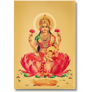 Lakshmi Golden Foil Print, Framed or Unframed