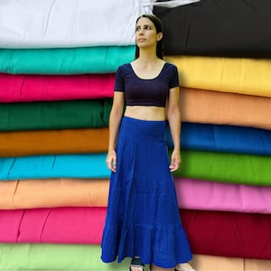 Petticoat Underskirt for Saree, Lehenga, Gopi Skirt – 100% Cotton, Adjustable Drawstring Waist – 7 Sizes, 20 Colors