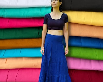 Petticoat Underskirt for Saree, Lehenga, Gopi Skirt – 100% Cotton, Adjustable Drawstring Waist – 7 Sizes, 20 Colors