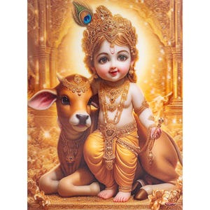 Poster lenticolare Krishna 5D - 11,5x15,5 pollici (29,5x39,5 cm)