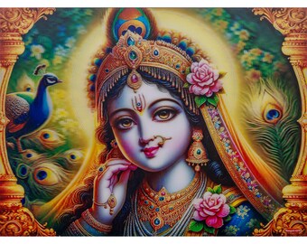 Radha-poster - 5D lenticulaire afbeelding hindoegodin - 29,5 x 39,5 cm inch (11,5 x 15,5)