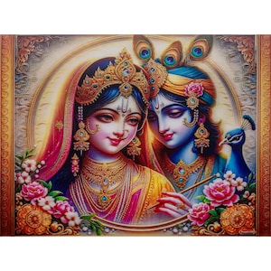 Radha Krishna 5D Lenticular Poster - 15.5x11.5 inches (39.5x29.5cm)