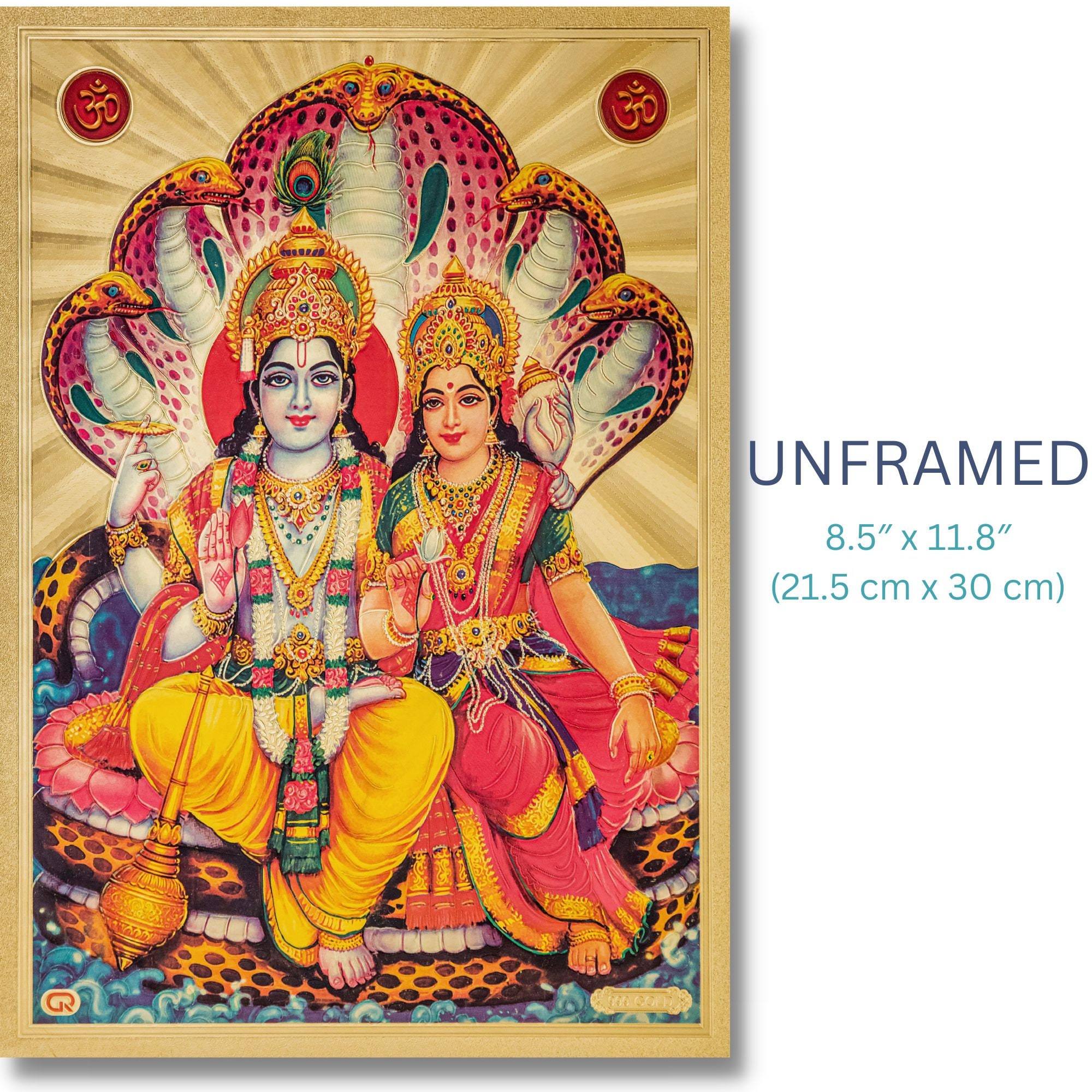 Vishnu and Lakshmi Golden Foil Print, Framed or Unframed - Etsy