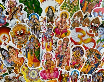 Hindu God Stickers: Krishna, Shiva, Ganesha - Spiritual Decals