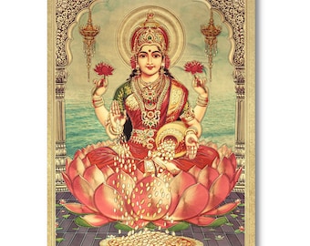 Lakshmi Golden Foil Print, Framed or Unframed