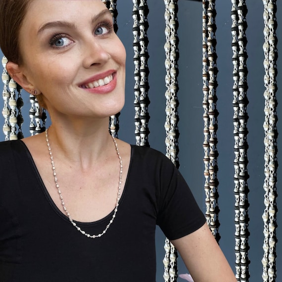 Sterling Silver Tulsi Mala Necklace: Vrindavan Kanthimala