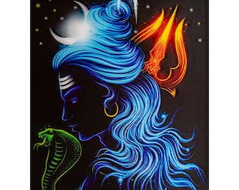 Shiva Poster - 5D Lenticular Hindu God Picture - 11.5x15.5 Inches