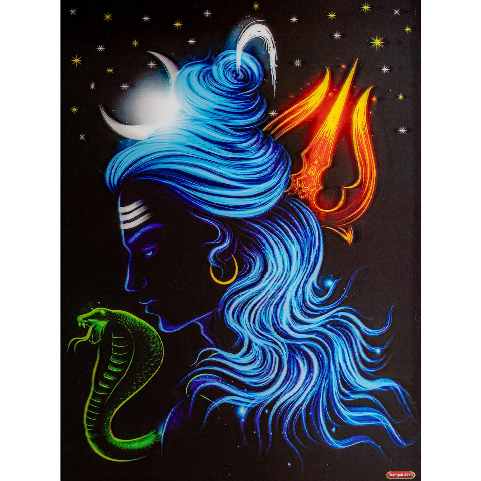 Shiva Poster - 5D Lenticular Hindu God Picture - 11.5x15.5 Inches