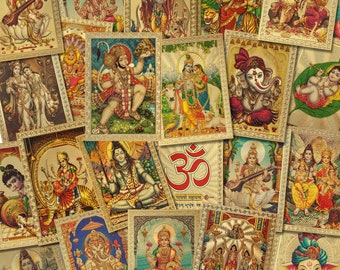 Hindu Gods Stickers, Krishna Stickers - Shiva, Hanuman, Ganesh, Lakshmi, Vishnu, Rama, Radha, Durga & more - 2.3 x 3.3 inches (6 x 8.5 cm)
