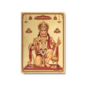 Small Hanuman Golden Foil Print, Framed or Unframed