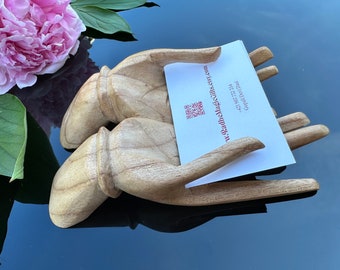 Wooden Hands - Business Card Holder in the Shape of Hands