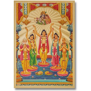 Pancha Tattva Golden Foil Print, Framed or Unframed