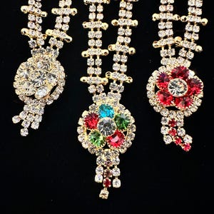 Rhinestone Necklace for Radha Krishna, Laddu Gopal, Gaura Nitai, Murti Decoration, Jewelry for Hindu Deities, Mukut